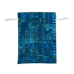 Blue Green Abstract Art Geometric Pattern Lightweight Drawstring Pouch (l) by SpinnyChairDesigns