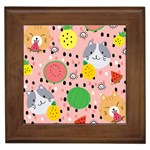 Cats and fruits  Framed Tile Front