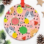 Cats and fruits  Ornament (Round) Front