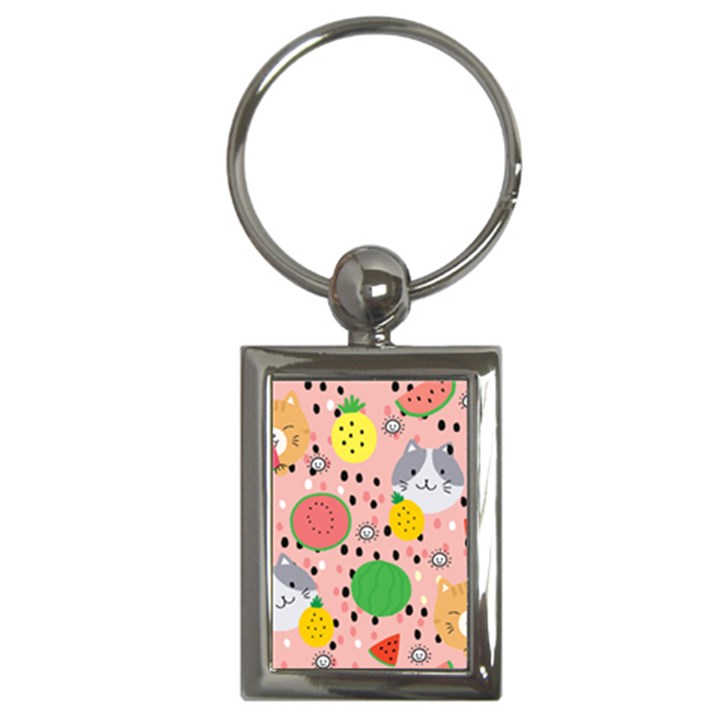 Cats and fruits  Key Chain (Rectangle)