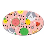 Cats and fruits  Oval Magnet Front