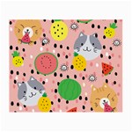 Cats and fruits  Small Glasses Cloth Front