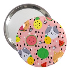 Cats And Fruits  3  Handbag Mirrors by Sobalvarro