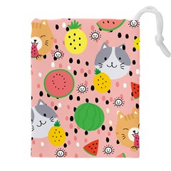 Cats And Fruits  Drawstring Pouch (4xl) by Sobalvarro