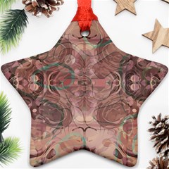 Tea Rose Pink And Brown Abstract Art Color Ornament (star) by SpinnyChairDesigns