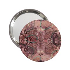 Tea Rose Pink And Brown Abstract Art Color 2 25  Handbag Mirrors by SpinnyChairDesigns