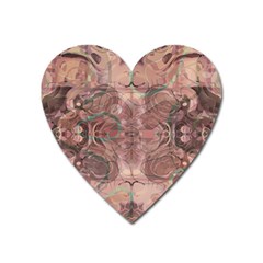 Tea Rose Pink And Brown Abstract Art Color Heart Magnet by SpinnyChairDesigns