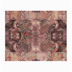 Tea Rose Pink And Brown Abstract Art Color Small Glasses Cloth by SpinnyChairDesigns