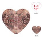 Tea Rose Pink and Brown Abstract Art Color Playing Cards Single Design (Heart) Front