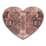 Tea Rose Pink and Brown Abstract Art Color Heart Mousepads Front