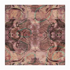 Tea Rose Pink And Brown Abstract Art Color Medium Glasses Cloth (2 Sides) by SpinnyChairDesigns