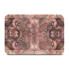 Tea Rose Pink And Brown Abstract Art Color Plate Mats by SpinnyChairDesigns