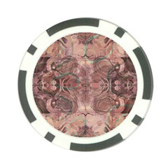 Tea Rose Pink And Brown Abstract Art Color Poker Chip Card Guard by SpinnyChairDesigns