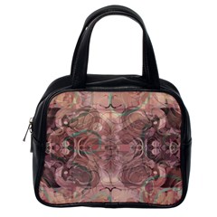 Tea Rose Pink And Brown Abstract Art Color Classic Handbag (one Side) by SpinnyChairDesigns