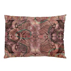 Tea Rose Pink And Brown Abstract Art Color Pillow Case by SpinnyChairDesigns