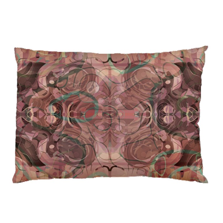 Tea Rose Pink and Brown Abstract Art Color Pillow Case