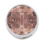 Tea Rose Pink and Brown Abstract Art Color 4-Port USB Hub (Two Sides) Back