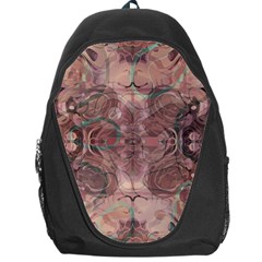 Tea Rose Pink And Brown Abstract Art Color Backpack Bag by SpinnyChairDesigns