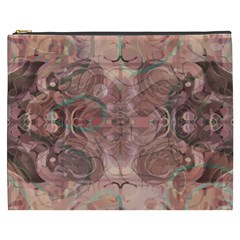 Tea Rose Pink And Brown Abstract Art Color Cosmetic Bag (xxxl) by SpinnyChairDesigns