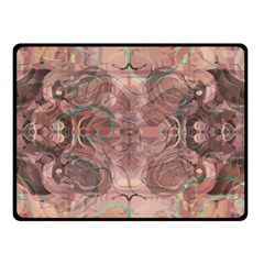 Tea Rose Pink And Brown Abstract Art Color Double Sided Fleece Blanket (small)  by SpinnyChairDesigns