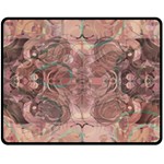 Tea Rose Pink and Brown Abstract Art Color Double Sided Fleece Blanket (Medium)  58.8 x47.4  Blanket Front