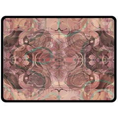 Tea Rose Pink And Brown Abstract Art Color Double Sided Fleece Blanket (large)  by SpinnyChairDesigns