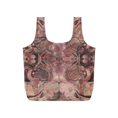 Tea Rose Pink And Brown Abstract Art Color Full Print Recycle Bag (s) by SpinnyChairDesigns