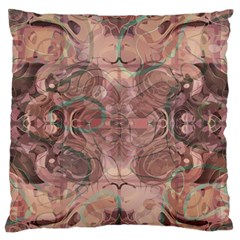 Tea Rose Pink And Brown Abstract Art Color Large Flano Cushion Case (one Side) by SpinnyChairDesigns