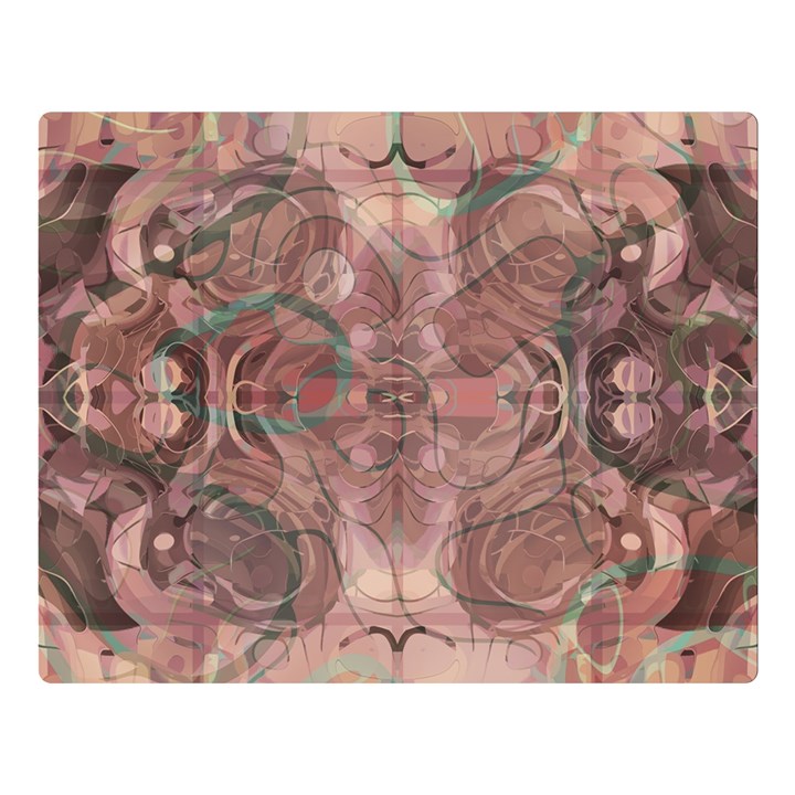 Tea Rose Pink and Brown Abstract Art Color Double Sided Flano Blanket (Large) 