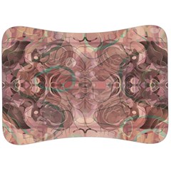 Tea Rose Pink And Brown Abstract Art Color Velour Seat Head Rest Cushion by SpinnyChairDesigns