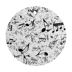 Black And White Music Notes Ornament (round)