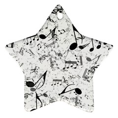 Black And White Music Notes Ornament (star) by SpinnyChairDesigns