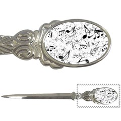 Black And White Music Notes Letter Opener by SpinnyChairDesigns