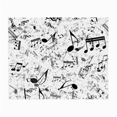 Black And White Music Notes Small Glasses Cloth by SpinnyChairDesigns