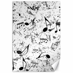 Black And White Music Notes Canvas 20  X 30  by SpinnyChairDesigns