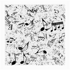 Black And White Music Notes Medium Glasses Cloth (2 Sides) by SpinnyChairDesigns