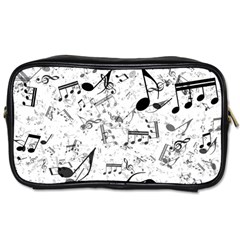 Black And White Music Notes Toiletries Bag (two Sides) by SpinnyChairDesigns