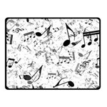 Black and White Music Notes Fleece Blanket (Small) 50 x40  Blanket Front