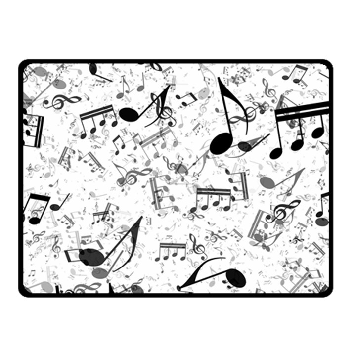 Black and White Music Notes Fleece Blanket (Small)