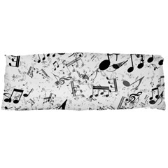 Black And White Music Notes Body Pillow Case Dakimakura (two Sides) by SpinnyChairDesigns