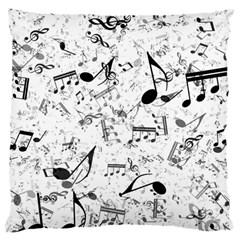 Black And White Music Notes Large Cushion Case (two Sides)