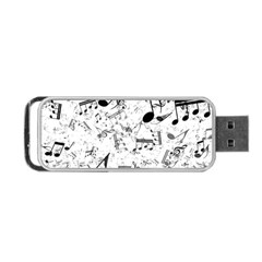 Black And White Music Notes Portable Usb Flash (one Side) by SpinnyChairDesigns