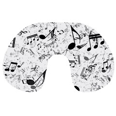 Black And White Music Notes Travel Neck Pillow