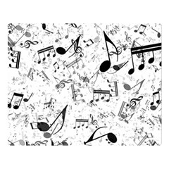 Black And White Music Notes Double Sided Flano Blanket (large) 