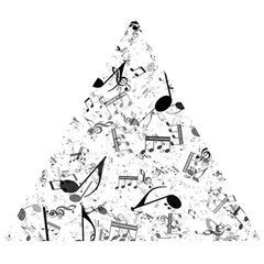 Black And White Music Notes Wooden Puzzle Triangle