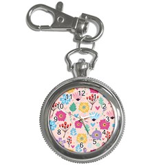 Tekstura-fon-tsvety-berries-flowers-pattern-seamless Key Chain Watches by Sobalvarro