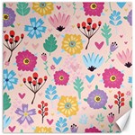 Tekstura-fon-tsvety-berries-flowers-pattern-seamless Canvas 12  x 12  11.4 x11.56  Canvas - 1