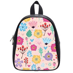 Tekstura-fon-tsvety-berries-flowers-pattern-seamless School Bag (small) by Sobalvarro