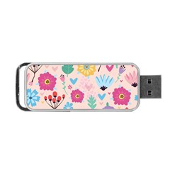 Tekstura-fon-tsvety-berries-flowers-pattern-seamless Portable Usb Flash (two Sides) by Sobalvarro