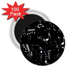 Black and White Music Notes 2.25  Magnets (100 pack)  Front